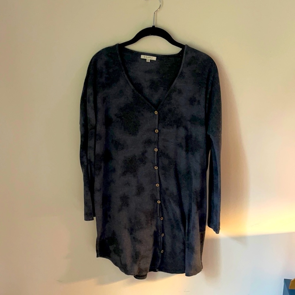 Z supply long button down tie dye